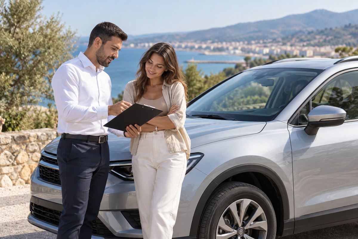 Araç sahibine otomobili yanında sigorta işlemlerini açıklayan danışman